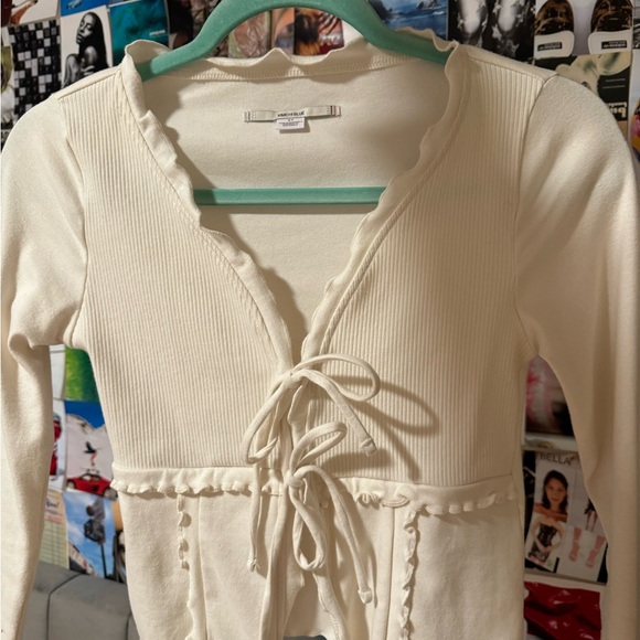 Kimchi blue white tie up top size small - Picture 1 of 3